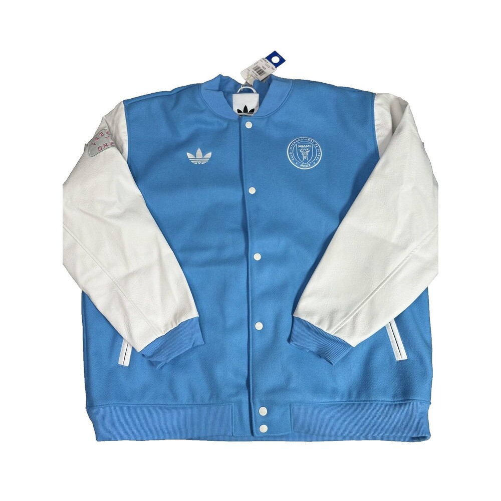 Adidas Originals Semi Blue Burst Inter Miami CF Anthem Bomber Jacket Men's 2XL